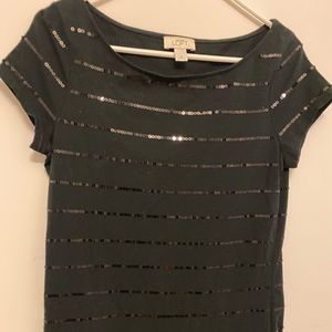 Sequin medium black shirt loft